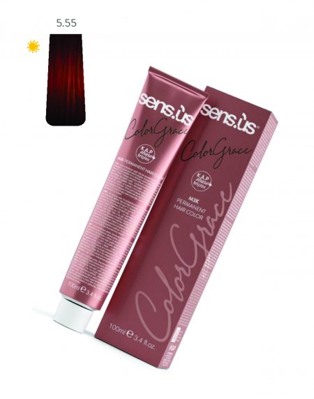 COLORAÇÃO 5.55 CASTANO CHIARO ROSSO INTENSO 100ML SENS.US