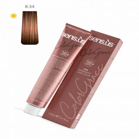 COLORAÇÃO 8.34 BIONDO CHIARO DORATO RAME 100ML SENS.US