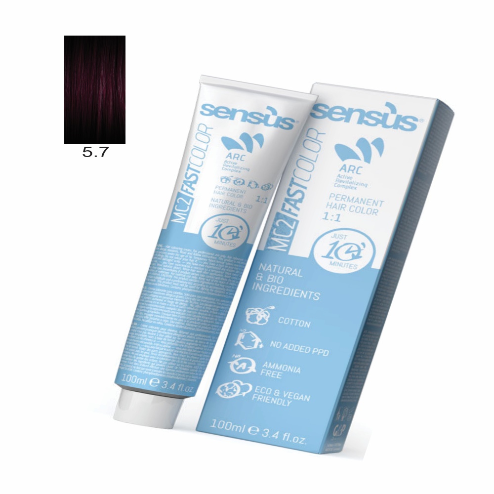 COLORAÇAO 5.7 CASTANO CHIARO VIOLA MC2 FAST COLOR 100ML SENS.US
