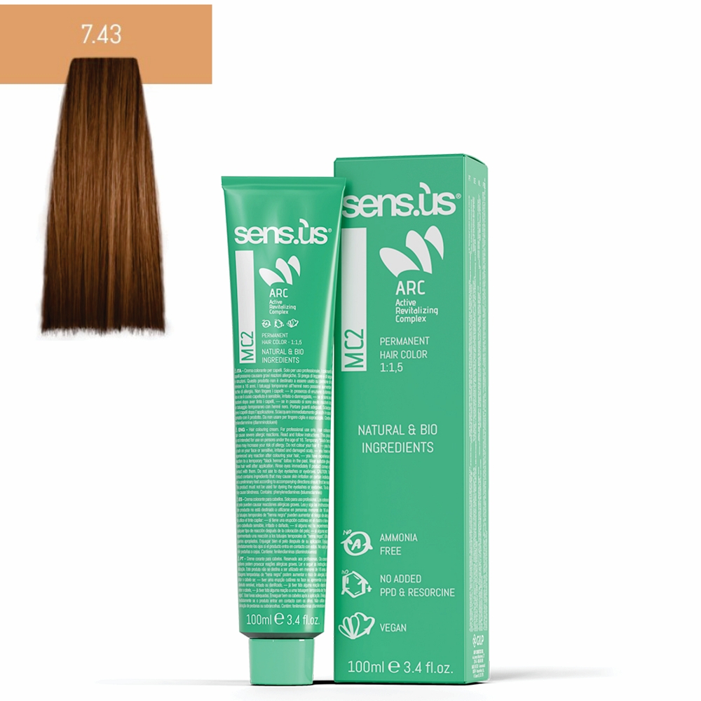 COLORAÇAO MC2 7.43 BIONDO RAME DORATO 100ML SENS.US