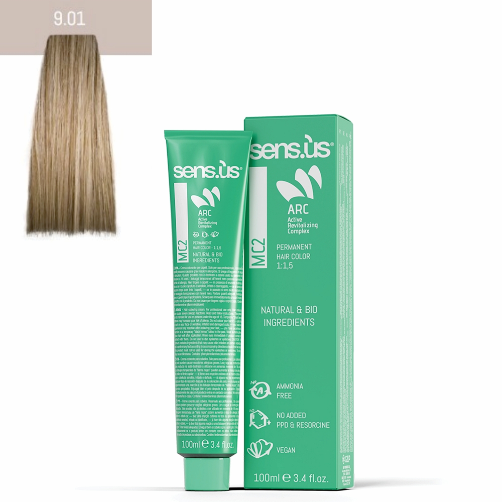 COLORAÇÃO MC2 9.01 BIONDO CHIARISSIMO NATURALE FREDDO 100ML SENS.US