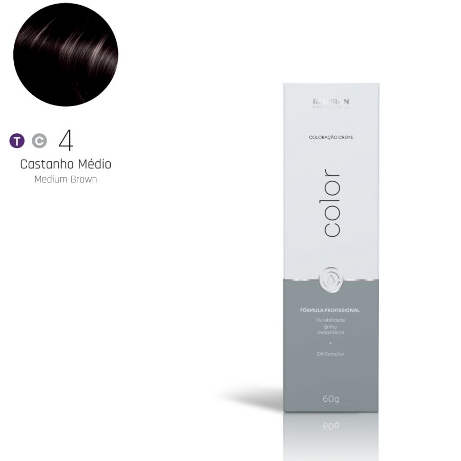 COLORAÇÃO 4 CASTANHO MEDIO  RED IRON 60G