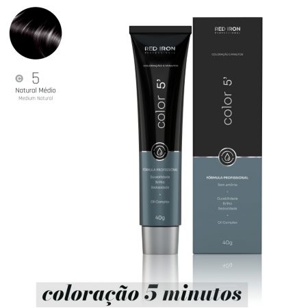 COLORAÇÃO 5 NATURAL MEDIO DE 5 MINUTOS 40G RED IRON