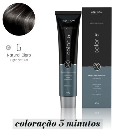 COLORAÇÃO 6 NATURAL CLARO DE 5 MINUTOS 40G RED IRON