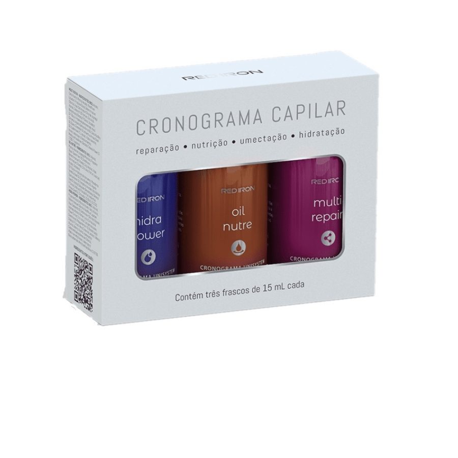 KIT CRONOGRAMA CAPILAR 3 AMPOLAS 15ML RED IRON