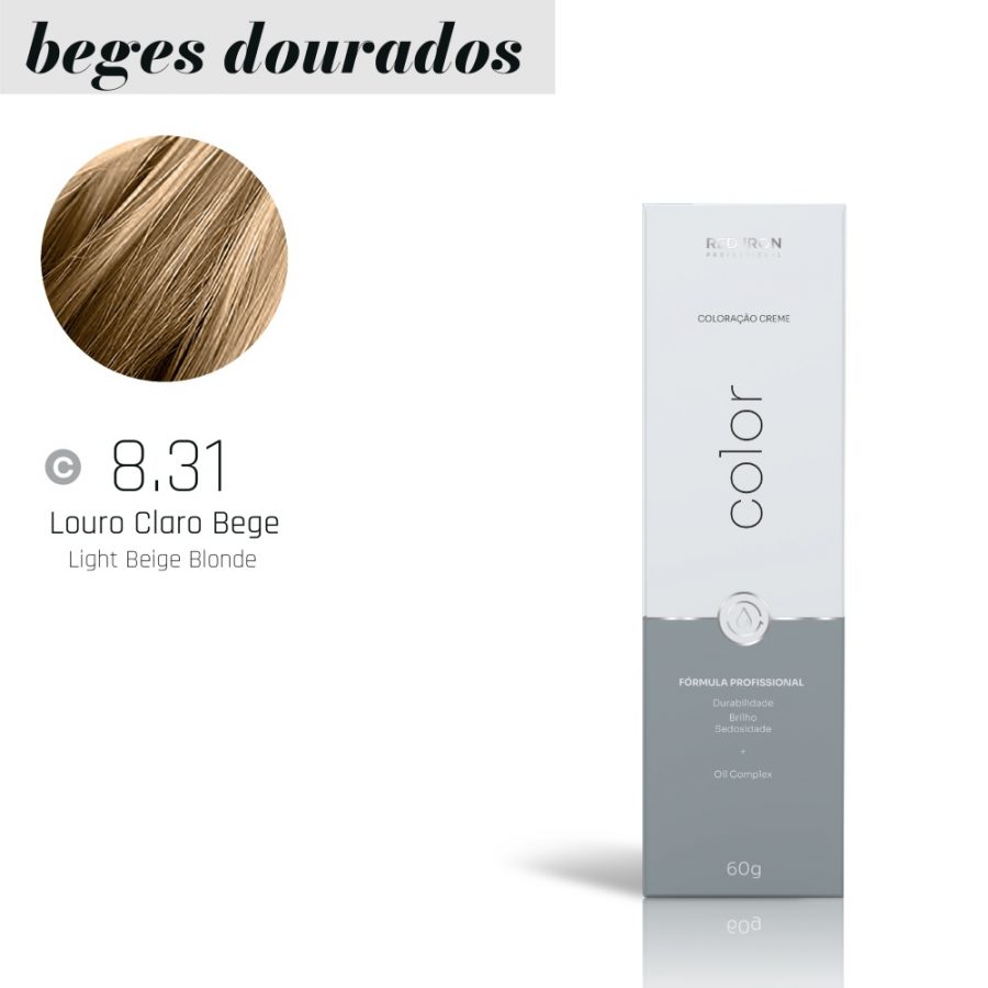 COLORAÇÃO 8.31 RED IRON COLOR LOURO CLARO BEGE 60G