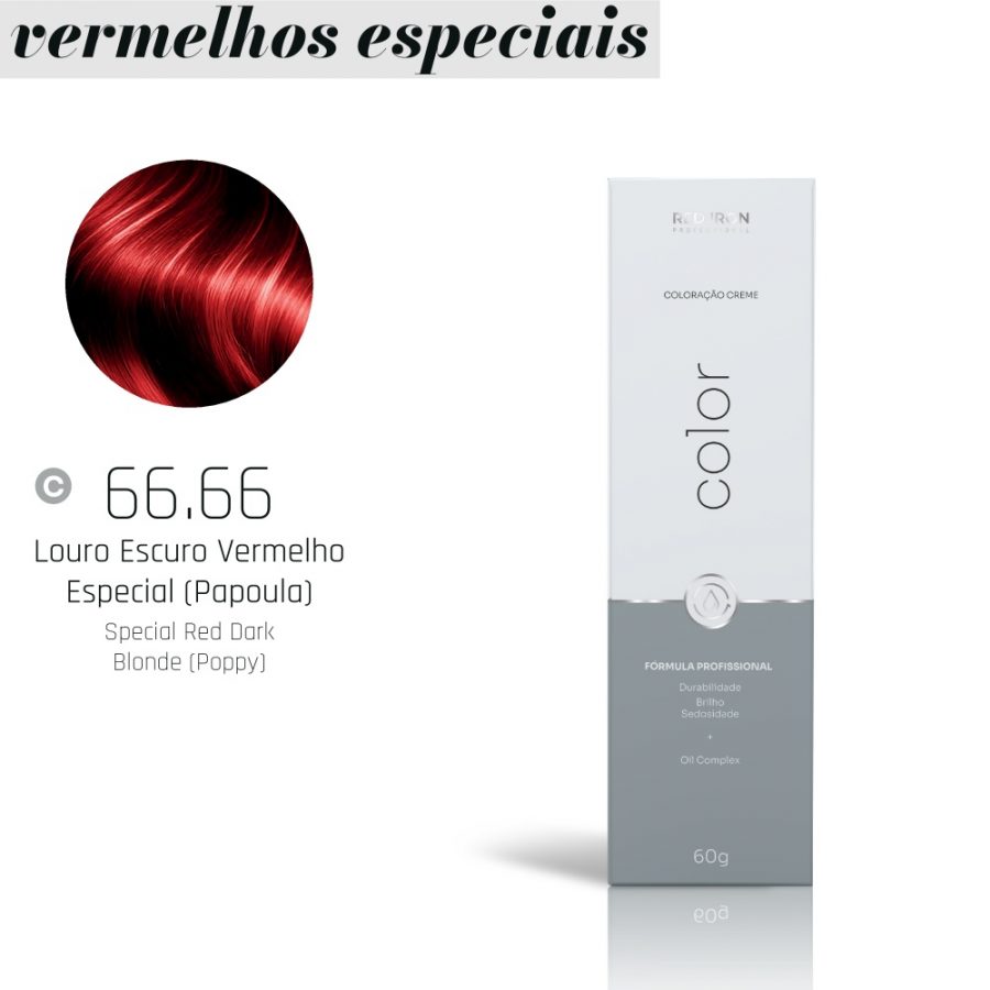 COLORAÇÃO RED IRON COLOR  66.66 LOURO ESCURO VERMELHO ESPECIAL (PAPOULA)