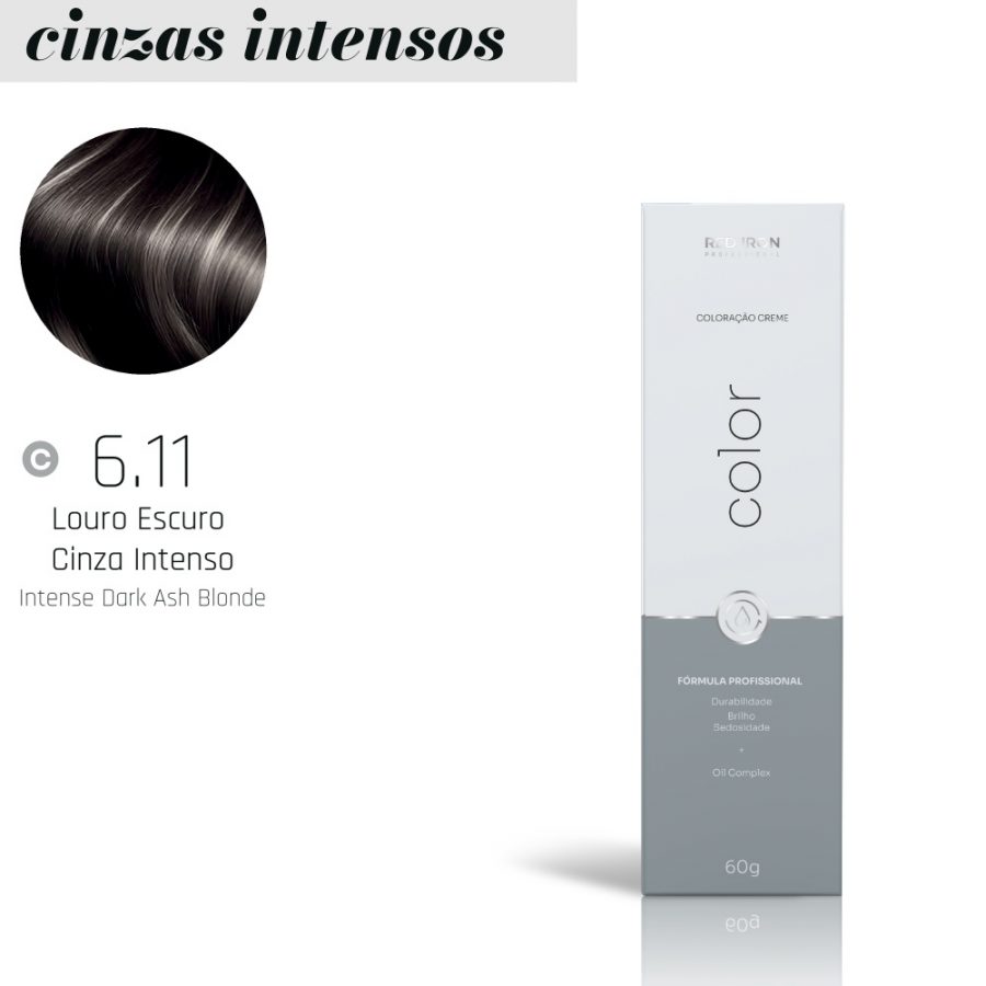 COLORAÇÃO 6.11 LOURO ESCURO CINZA INTENSO RED IRON 60GR