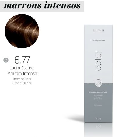 COLORAÇÃO 6.77 LOURO ESCURO MARROM INTENSO  RED IRON 60GR