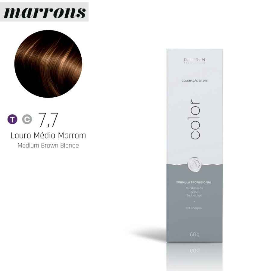COLORAÇÃO 7.7 LOURO MEDIO MARROM RED IRON 60GR