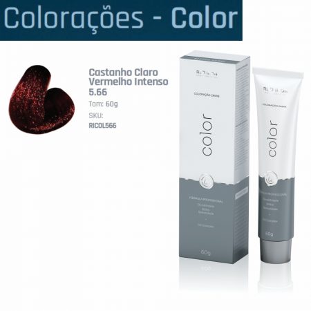 COLORAÇÃO 5.66 CASTANHO CLARO VERMELHO INTESO RED IRON 60GR