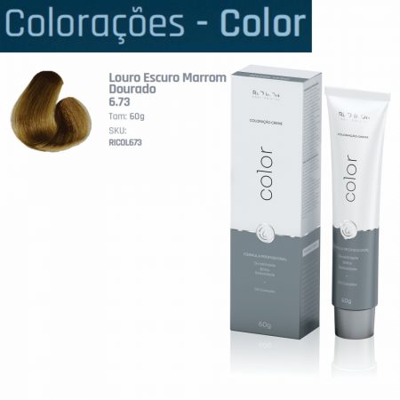 COLORAÇÃO 6.73 LOURO ESCURO MARROM DOURADO RED IRON 60GR
